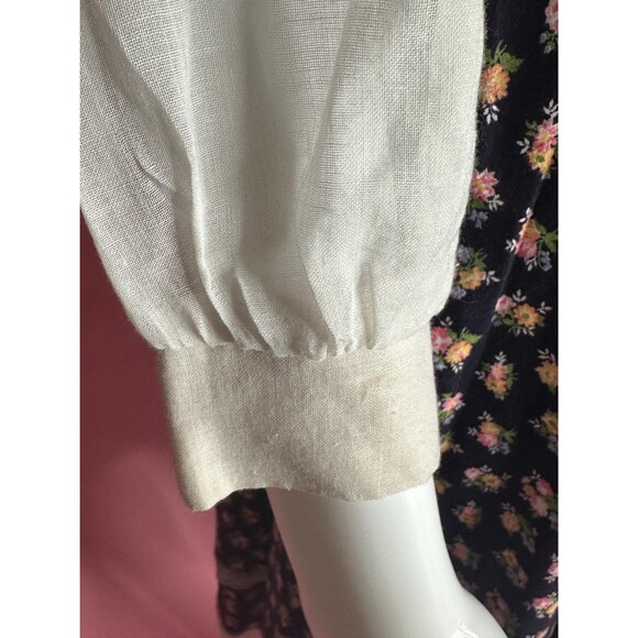 1970s DONI GIRL of California INC Prairie Long Sleeve Lace Floral Dress. Small - Picture 6 of 14